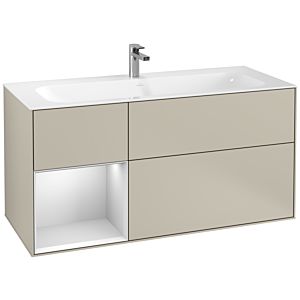 Villeroy and Boch Finion Villeroy and Boch Finion G060MTHH 119.6x59.1cm, Emotion, shelf left white matt lacquer, Sand Matt Lacquer