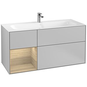 Villeroy und Boch Finion Waschtischunterschrank G060PCGJ 119,6x59,1cm, Emotion, Regal links Oak Veneer, Light grey matt