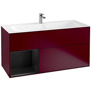 Villeroy und Boch Finion Waschtischunterschrank G060PDHB 119,6x59,1cm, Emotion, Regal links Black matt lacquer, Peony Matt