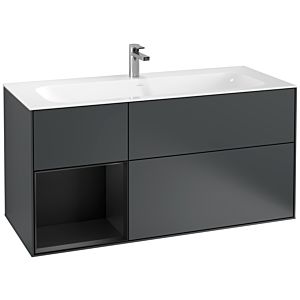 Villeroy und Boch Finion Waschtischunterschrank G060PDHG 119,6x59,1cm, Emotion, Regal links Black matt lacquer, Midnight Blue Matt Lacquer
