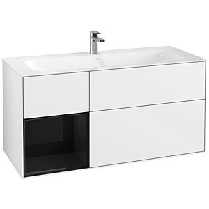 Villeroy und Boch Finion Waschtischunterschrank G060PHGF 119,6x59,1cm, Emotion, Regal links Glossy Black Lacquer, Glossy white lacquer