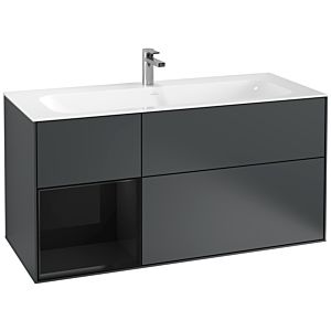 Villeroy und Boch Finion Waschtischunterschrank G060PHHG 119,6x59,1cm, Emotion, Regal links Glossy Black Lacquer, Midnight Blue Matt Lacquer