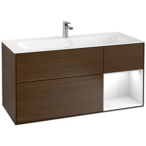 Villeroy and Boch Finion Villeroy and Boch Finion G070GFGN 119.6x59.1cm, Emotion, shelf on the right Glossy white lacquer, Walnut veneer