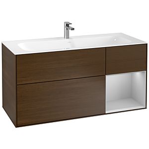 Villeroy und Boch Finion Waschtischunterschrank G070GJGN 119,6x59,1cm, Emotion, Regal rechts Light grey matt, Walnut veneer