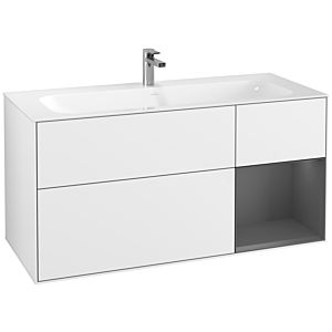 Villeroy et Boch Finion Villeroy et Boch G070GKGF 119,6x59,1cm, Emotion, étagère à droite Anthracite mat, Laque blanc brillant