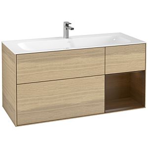 Villeroy und Boch Finion Waschtischunterschrank G070GNPC 119,6x59,1cm, Emotion, Regal rechts Walnut veneer, Oak Veneer