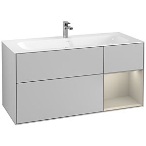 Villeroy und Boch Finion Waschtischunterschrank G070HHGJ 119,6x59,1cm, Emotion, Regal rechts Sand Matt, Light grey matt
