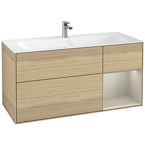 Villeroy und Boch Finion Waschtischunterschrank G070HHPC 119,6x59,1cm, Emotion, Regal rechts Sand Matt, Oak Veneer