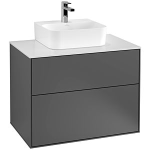Villeroy und Boch Finion Waschtischunterschrank G08100GK 80x60,3x50,1cm, Emotion, Abdeckplatte white matt, Anthracite matt