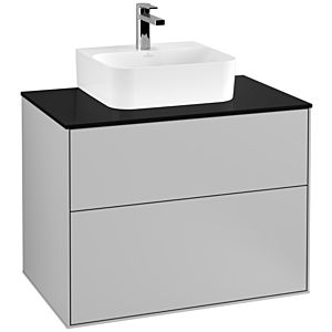 Villeroy und Boch Finion Waschtischunterschrank G08200GJ 80x60,3x50,1cm, Emotion, Abdeckplatte black matt, Light grey matt