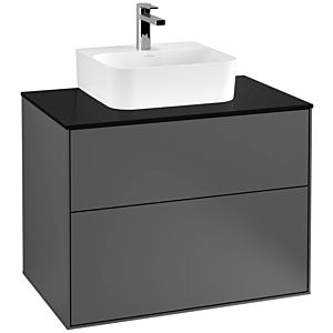 Villeroy und Boch Finion Waschtischunterschrank G08200GK 80x60,3x50,1cm, Emotion, Abdeckplatte black matt, Anthracite matt