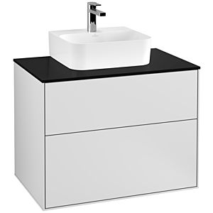 Villeroy und Boch Finion Waschtischunterschrank G08200MT 80x60,3x50,1cm, Emotion, Abdeckplatte black matt, White matt lacquer
