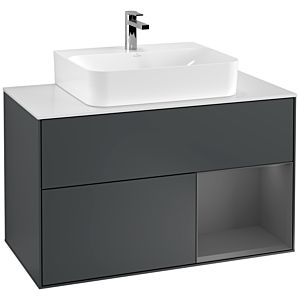Villeroy and Boch Finion Villeroy and Boch Finion G121GKHG 100cm, cover plate white matt, Emotion, shelf right Anthracite matt, Midnight Blue Matt Lacquer