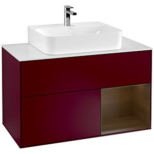 Villeroy and Boch Finion Villeroy and Boch Finion G121GNHB 100cm, cover plate matt white, emotion, shelf on the right Walnut veneer, Peony Matt