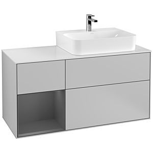 Villeroy and Boch Finion Villeroy and Boch Finion G141GKGJ 120cm, cover plate white matt, Emotion, shelf left Anthracite matt, Light gray matt