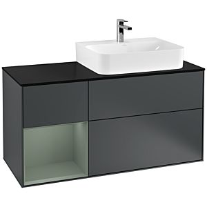 Villeroy and Boch Finion Villeroy and Boch Finion G142GMHG 120cm, cover plate black matt, Emotion, shelf left Olive Matt Lacquer , Midnight Blue Matt Lacquer