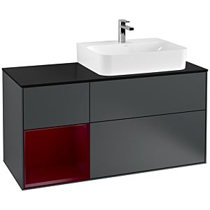 Villeroy and Boch Finion Villeroy and Boch Finion G142HBHG 120cm, cover plate black matt, Emotion, shelf on the left Peony , Midnight Blue Matt Lacquer