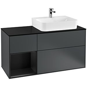 Villeroy and Boch Finion Villeroy and Boch Finion G142PDHG 120cm, cover plate black matt, Emotion, shelf left black matt lacquer, Midnight Blue Matt Lacquer