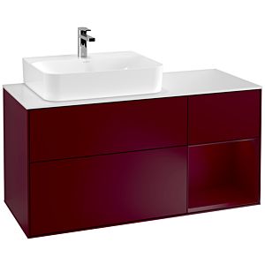 Villeroy et Boch Finion Villeroy et Boch G151HBHB 120cm, plaque de finition blanc mat, émotion, étagère à gauche Peony , Peony Matt