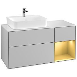 Villeroy and Boch Finion Villeroy and Boch Finion G151HFGJ 120cm, cover plate white matt, Emotion, shelf left gold matt, light gray matt