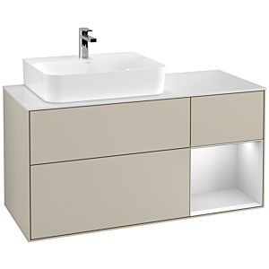 Villeroy and Boch Finion Villeroy and Boch Finion G151MTHH 120cm, cover plate white matt, Emotion, shelf left white matt lacquer, Sand Matt Lacquer