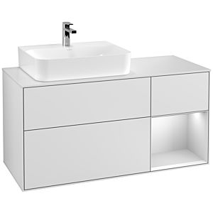 Villeroy and Boch Finion Villeroy and Boch Finion G151MTMT 120cm, cover plate white matt, Emotion, shelf left white matt lacquer, white matt lacquer