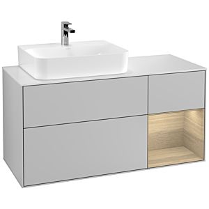 Villeroy and Boch Finion Villeroy and Boch Finion G151PCGJ 120cm, cover plate matt white, Emotion, shelf on the left Oak Veneer , light gray matt