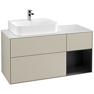 Villeroy and Boch Finion Villeroy and Boch Finion G151PDHH 120cm, cover plate white matt, Emotion, shelf left black matt lacquer, Sand Matt Lacquer