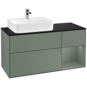Villeroy and Boch Finion Villeroy and Boch Finion G152GMGM 120cm, cover plate black matt, Emotion, shelf on the left Olive Matt Lacquer , Olive Matt Lacquer