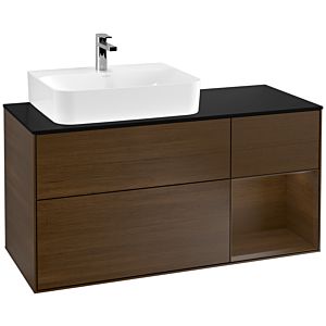 Villeroy and Boch Finion Villeroy and Boch Finion G152GNGN 120cm, cover plate black matt, Emotion, shelf left Walnut veneer, Walnut veneer