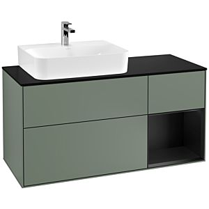 Villeroy and Boch Finion Villeroy and Boch Finion G152PDGM 120cm, cover plate black matt, Emotion, shelf left black matt lacquer, Olive Matt Lacquer
