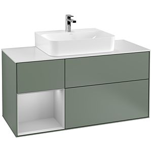 Villeroy and Boch Finion Villeroy and Boch Finion G161GJGM 120cm, cover plate white matt, Emotion, shelf left light gray matt, Olive Matt Lacquer