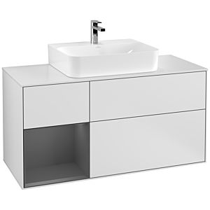 Villeroy and Boch Finion Villeroy and Boch Finion G161GKMT 120cm, cover plate white matt, Emotion, shelf left Anthracite matt, white matt lacquer