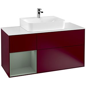 Villeroy and Boch Finion Villeroy and Boch Finion G161GMHB 120cm, cover plate matt white, emotion, shelf on the left Olive Matt Lacquer , Peony Matt