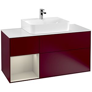 Villeroy and Boch Finion Villeroy and Boch Finion G161HHHB 120cm, cover plate matt white, emotion, shelf on the left Sand Matt Lacquer , Peony Matt