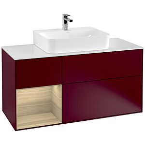 Villeroy et Boch Finion Villeroy et Boch G161PCHB 120cm, plaque de finition blanc mat, émotion, étagère à gauche Oak Veneer , Peony Matt