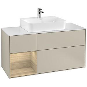 Villeroy and Boch Finion Villeroy and Boch Finion G161PCHH 120cm, cover plate matt white, emotion, shelf on the left Oak Veneer , Sand Matt Lacquer