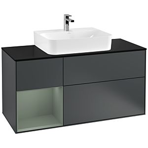 Villeroy and Boch Finion Villeroy and Boch Finion G162GMHG 120cm, cover plate black matt, Emotion, shelf left Olive Matt Lacquer , Midnight Blue Matt Lacquer