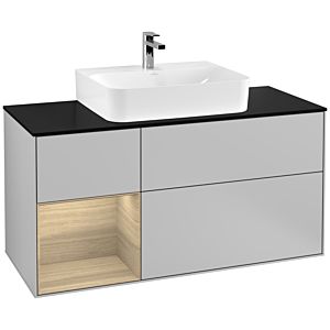 Villeroy and Boch Finion Villeroy and Boch Finion G162PCGJ 120cm, cover plate black matt, Emotion, shelf on the left Oak Veneer , light gray matt