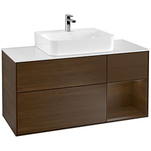 Villeroy and Boch Finion Villeroy and Boch Finion G171GNGN 120cm, cover plate matt white, emotion, shelf on the right Walnut veneer, Walnut veneer