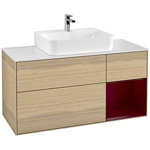 Villeroy et Boch Finion Villeroy et Boch G171HBPC 120cm, plaque de finition blanc mat, émotion, étagère à droite Peony , Oak Veneer