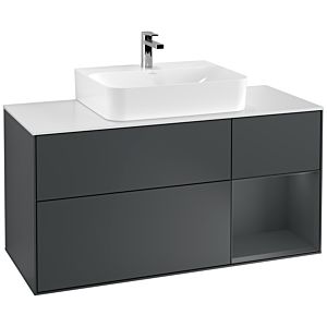 Villeroy und Boch Finion Waschtischunterschrank G171HGHG 120cm, Abdeckplatte white matt, Emotion, Regal rechts Midnight Blue Matt Lacquer, Midnight Blue Matt Lacquer