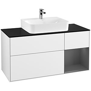 Villeroy and Boch Finion Villeroy and Boch Finion G172GKGF 120cm, cover plate black matt, Emotion, shelf on the right Anthracite matt, Glossy white lacquer