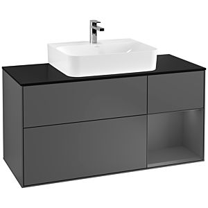 Villeroy and Boch Finion Villeroy and Boch Finion G172GKGK 120cm, cover plate black matt, Emotion, shelf on the right Anthracite matt, Anthracite matt