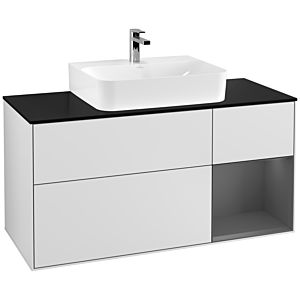 Villeroy and Boch Finion Villeroy and Boch Finion G172GKMT 120cm, cover plate black matt, Emotion, shelf on the right Anthracite matt, White matt lacquer