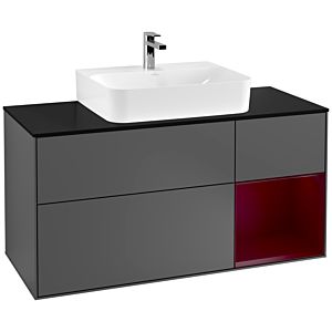 Villeroy and Boch Finion Villeroy and Boch Finion G172HBGK 120cm, cover plate black matt, emotion, shelf on the right Peony , anthracite matt