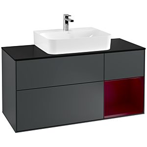 Villeroy and Boch Finion Villeroy and Boch Finion G172HBHG 120cm, black matt cover plate, Emotion, right shelf Peony , Midnight Blue Matt Lacquer