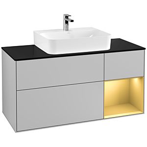 Villeroy and Boch Finion Villeroy and Boch Finion G172HFGJ 120cm, cover plate black matt, Emotion, shelf right gold matt, light gray matt