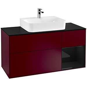 Villeroy and Boch Finion Villeroy and Boch Finion G172PHHB 120cm, cover plate black matt, emotion, shelf on the right Glossy Black Lacquer , Peony Matt