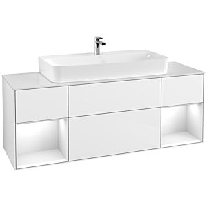 Villeroy and Boch Finion Villeroy and Boch Finion G211GFGF 160cm, cover plate matt white, Emotion, shelves Glossy white lacquer, Glossy white lacquer